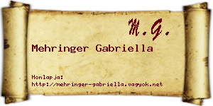 Mehringer Gabriella névjegykártya